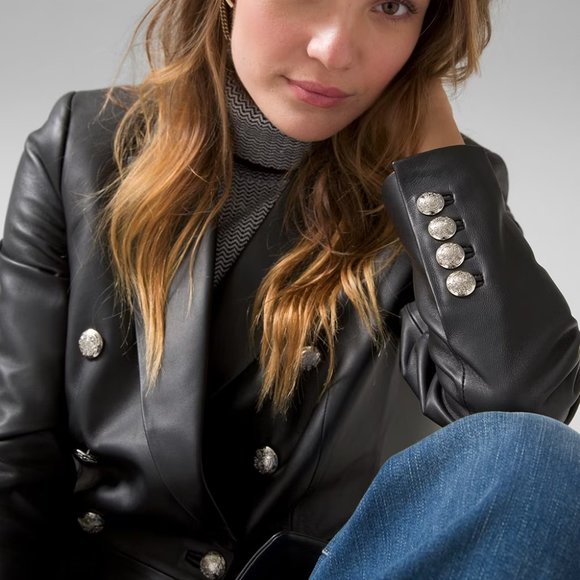 White House Black Market Jackets & Blazers - NWT $600 TAGS WHITE HOUSE BLACK MARKET GENUINE LEATHER JACKET BLAZER 00 2